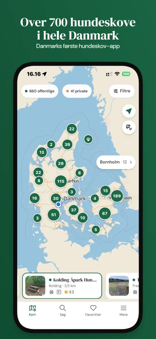 Over 700 hundeskove i hele Danmark - Danmarks første hundeskov-app